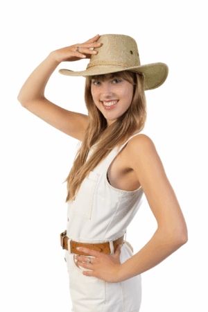 Cowboyhoed Taupe Flax Cowboy Western Hoed Linnen Vlasvezel 7