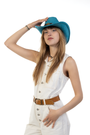 Cowboyhoed Turquoise Gevlochten Band Cowboy Western Hoed Touw 4