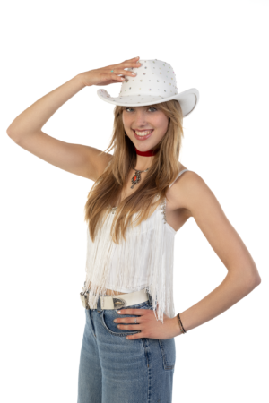 Cowboyhoed Wit Steentjes Diamant Cowboy Festival Hoed 7
