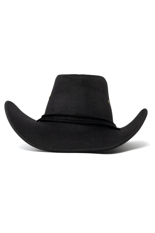 Cowboyhoed Zwart Flax Cowboy Western Hoed Linnen Vlasvezel 1