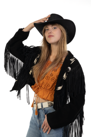 Cowboyhoed Zwart Flax Cowboy Western Hoed Linnen Vlasvezel 4