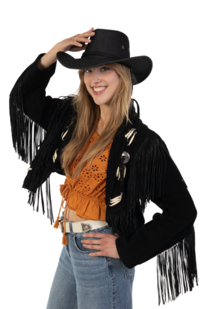 Cowboyhoed Zwart Flax Cowboy Western Hoed Linnen Vlasvezel 7