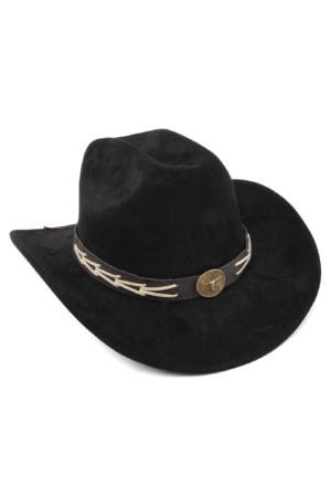 Cowboyhoed Zwart Gevlochten Band Cowboy Western Hoed Touw 3