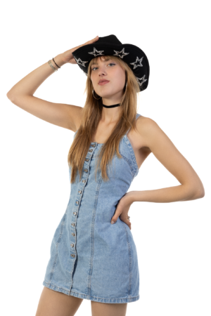Cowboyhoed Zwart Sterren Steentjes Cowboy Western Hoed Dames