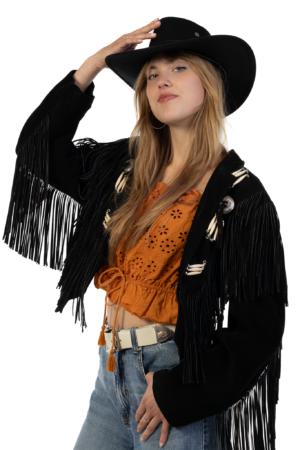 Cowboyhoed Zwart Suede Cowboy Western Hoed Zwarte Band 4