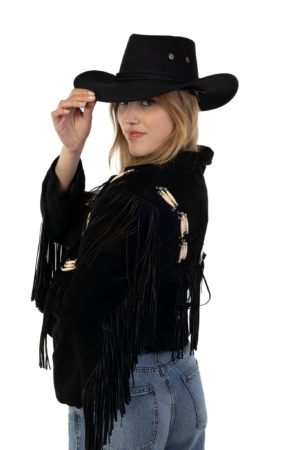 Cowboyhoed Zwart Suede Cowboy Western Hoed Zwarte Band 5