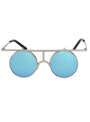 Designer flip up zonnebril blauw spiegelglazen