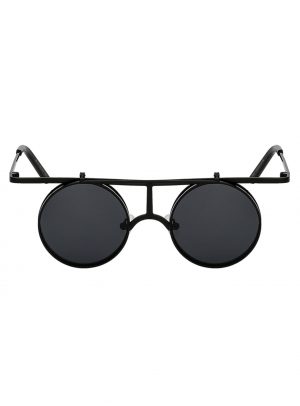 Designer flip up zonnebril zwart steampunk
