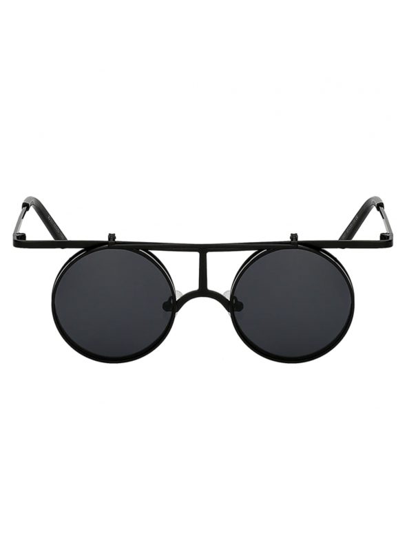 Designer flip up zonnebril zwart steampunk