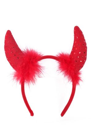 Diadeem Duivel rood pluche