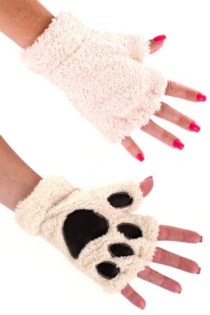 Dierenpoot handschoenen wit