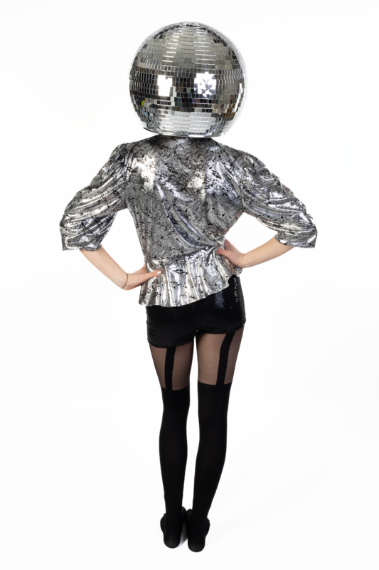 Discobal Hoofd 40 cm Disco Bal Head Spiegels Helm Volwassenen 4