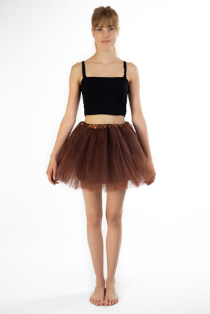 Donker Bruine Tutu Tule Rokje Dunne Petticoat Tule Rok Kinderen Volwassenen 1