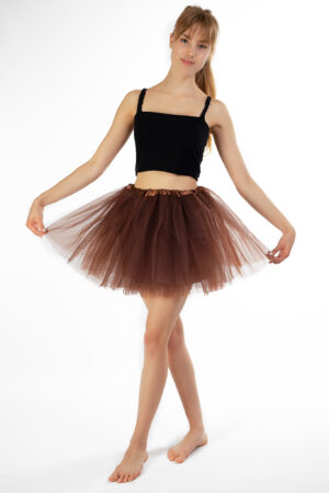 Donker Bruine Tutu Tule Rokje Dunne Petticoat Tule Rok Kinderen Volwassenen 2