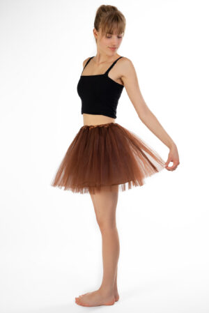 Donker Bruine Tutu Tule Rokje Dunne Petticoat Tule Rok Kinderen Volwassenen 3