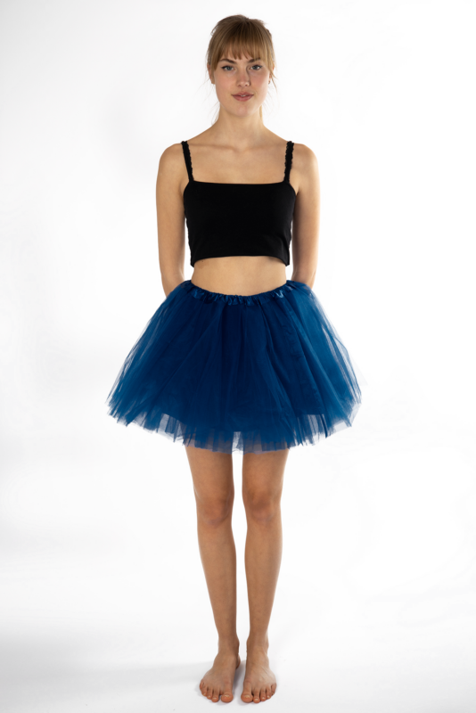 Donkerblauwe Tutu Tule Rokje Dunne Petticoat Tule Rok Kinderen Volwassenen 1