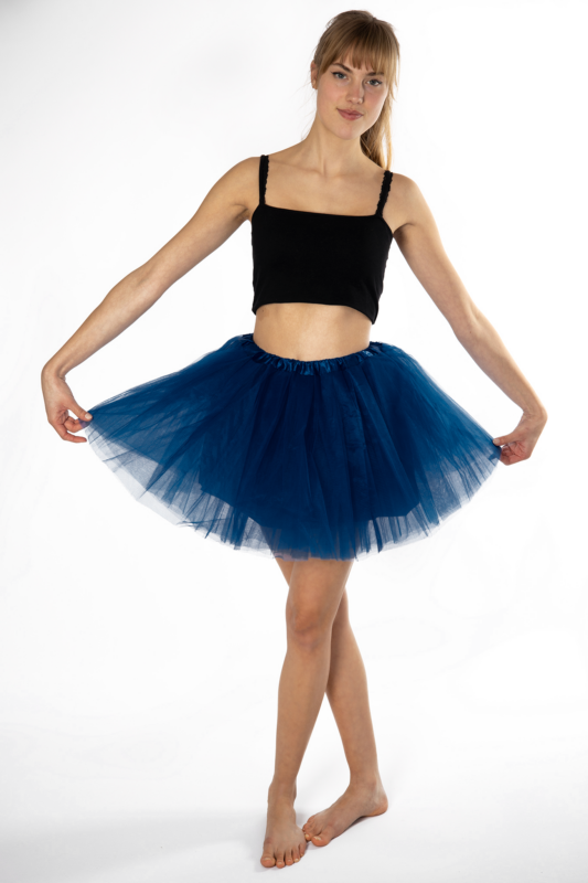 Donkerblauwe Tutu Tule Rokje Dunne Petticoat Tule Rok Kinderen Volwassenen 2