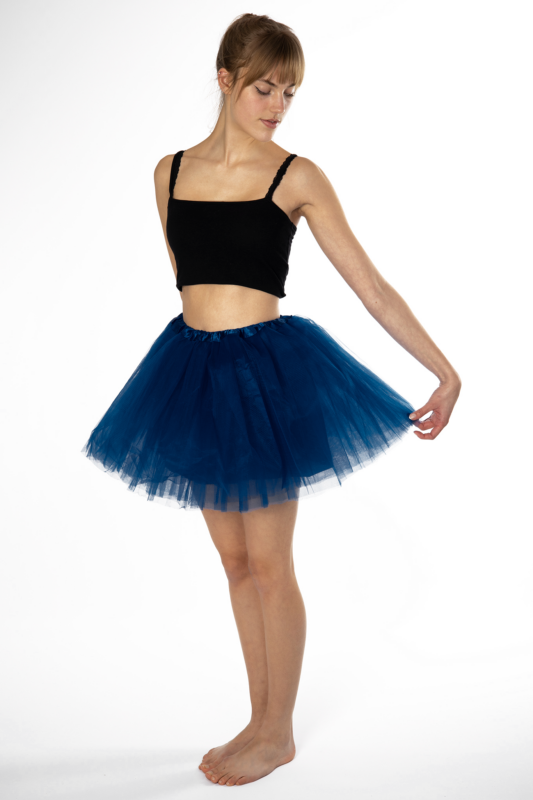 Donkerblauwe Tutu Tule Rokje Dunne Petticoat Tule Rok Kinderen Volwassenen 3