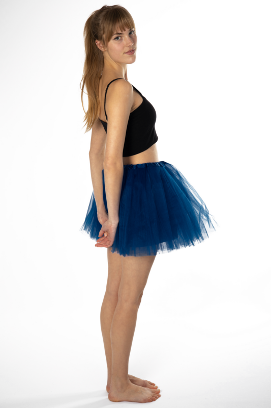 Donkerblauwe Tutu Tule Rokje Dunne Petticoat Tule Rok Kinderen Volwassenen 4