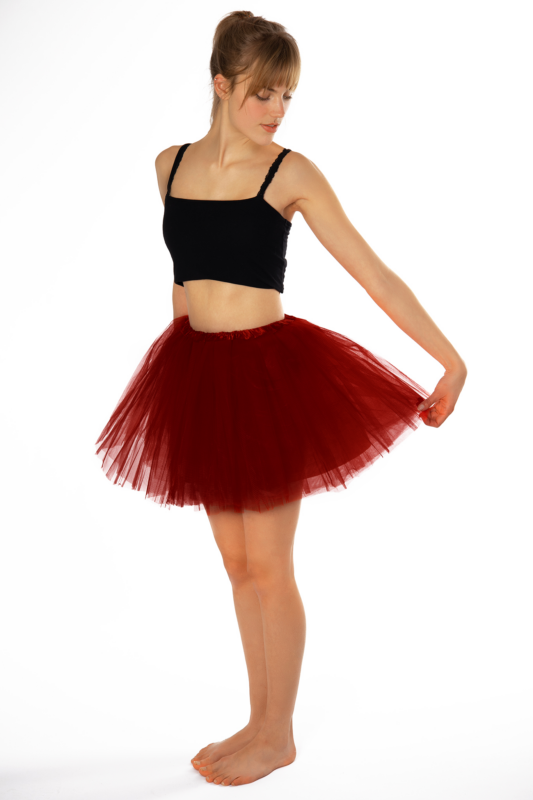 Donkerrode Tutu Tule Rokje Dunne Petticoat Tule Rok Kinderen Volwassenen 1