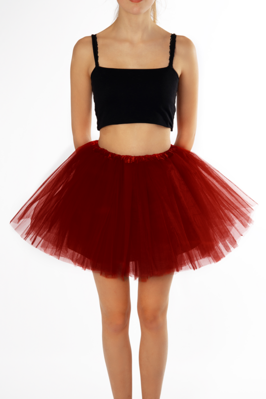 Donkerrode Tutu Tule Rokje Dunne Petticoat Tule Rok Kinderen Volwassenen