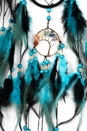 Dromenvanger Blauw Zwart Veren Kralen Boho Zomer 2