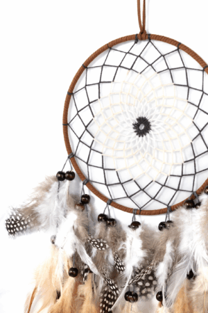 Dromenvanger Bruin Wit Veren Kralen Boho Zomer 1