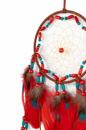 Dromenvanger Rood Blauw Veren Kralen Boho Zomer 1