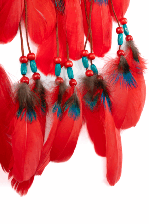 Dromenvanger Rood Blauw Veren Kralen Boho Zomer 2