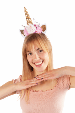 Eenhoorn Haarband Blaadjes Goud Diadeem Unicorn 3