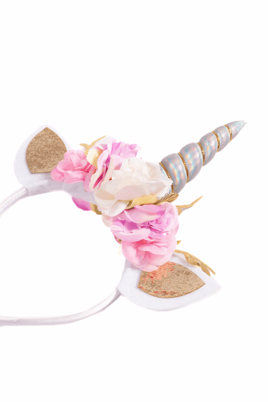 Eenhoorn Haarband Blaadjes Iridescent Zilver Diadeem Unicorn 1