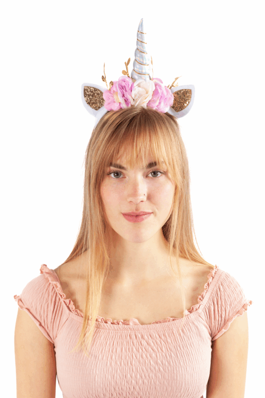 Eenhoorn Haarband Blaadjes Iridescent Zilver Diadeem Unicorn 2