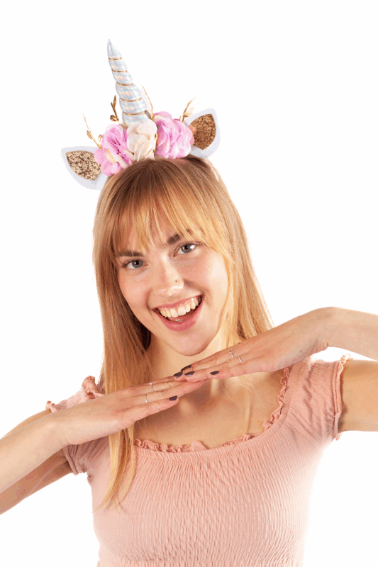 Eenhoorn Haarband Blaadjes Iridescent Zilver Diadeem Unicorn 3