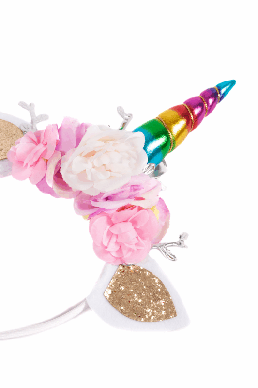 Eenhoorn Haarband Blaadjes Regenboog Diadeem Unicorn 1