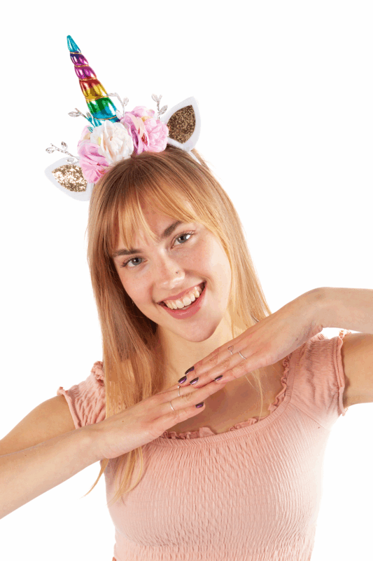 Eenhoorn Haarband Blaadjes Regenboog Diadeem Unicorn 3