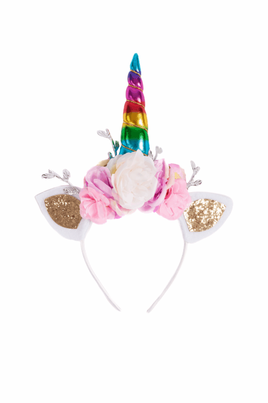 Eenhoorn Haarband Blaadjes Regenboog Diadeem Unicorn