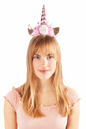 Eenhoorn Haarband Blaadjes Roze Diadeem Unicorn 2