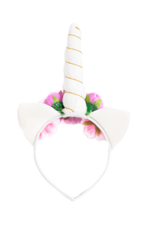 Eenhoorn Haarband Bloemetjes Wit Roze Diadeem Unicorn 1