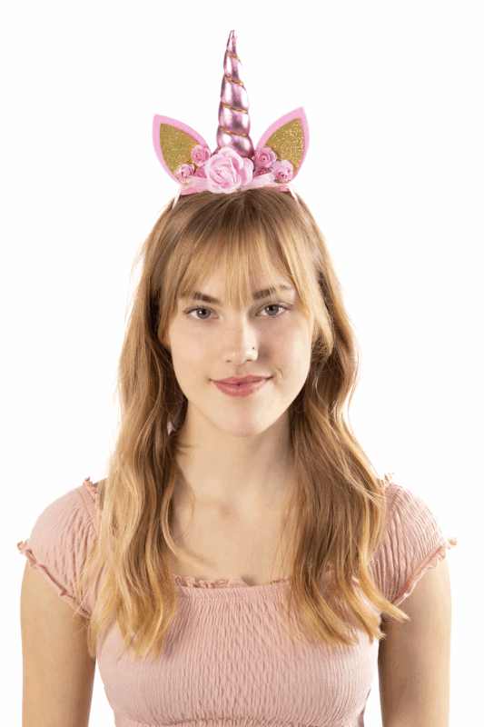 Eenhoorn Haarband Elastiek Roze Diadeem Unicorn 3