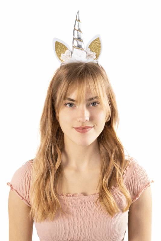 Eenhoorn Haarband Elastiek Zilver Diadeem Unicorn 3