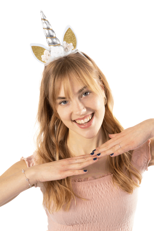 Eenhoorn Haarband Elastiek Zilver Diadeem Unicorn 4