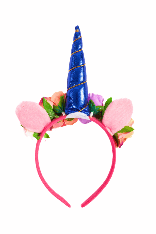 Eenhoorn Haarband Roze Band Blauw Diadeem Unicorn 1