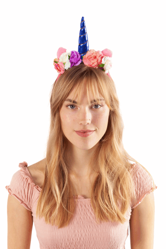Eenhoorn Haarband Roze Band Blauw Diadeem Unicorn 3