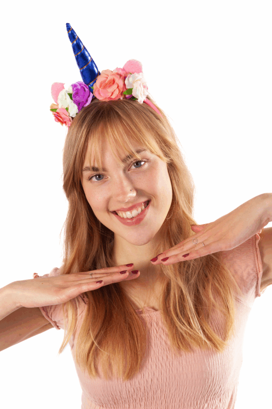 Eenhoorn Haarband Roze Band Blauw Diadeem Unicorn 4