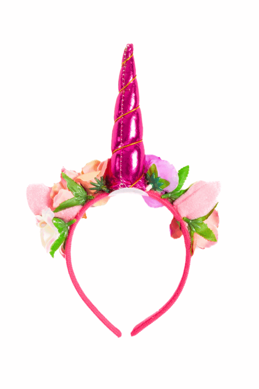 Eenhoorn Haarband Roze Band Donkerroze Diadeem Unicorn 1