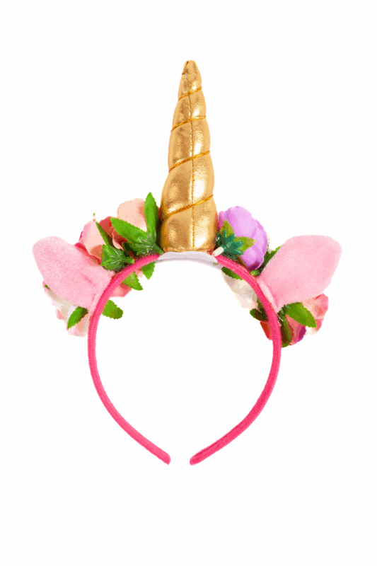 Eenhoorn Haarband Roze Band Goud Diadeem Unicorn 1