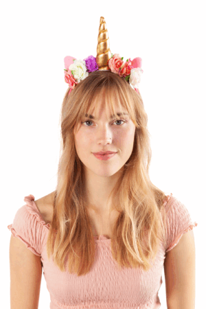 Eenhoorn Haarband Roze Band Goud Diadeem Unicorn 3