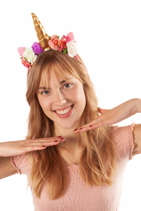 Eenhoorn Haarband Roze Band Goud Diadeem Unicorn 4