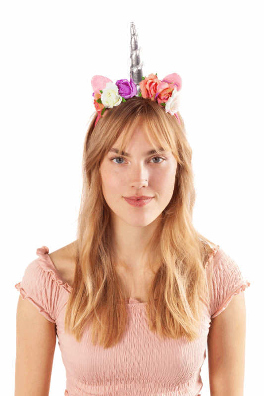 Eenhoorn Haarband Roze Band Zilver Diadeem Unicorn 3