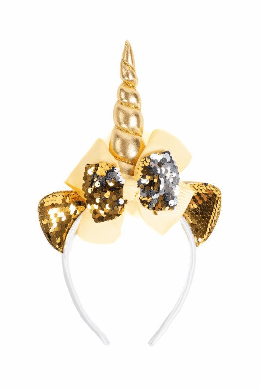 Eenhoorn Haarband Strik Goud Zilver Pailletten Diadeem Unicorn